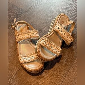 CAREL Paris Braided Raffia Sandals With Blue and White Soles Size 36 US 6